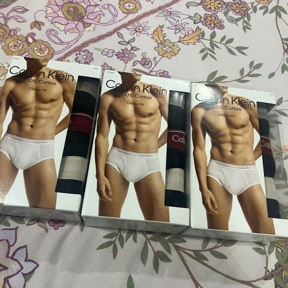 Calvin Klein Cotton Stretch Classic Fit 3 Pack Hip Brief Large Black x 3 BUNDLE - Picture 2 of 5